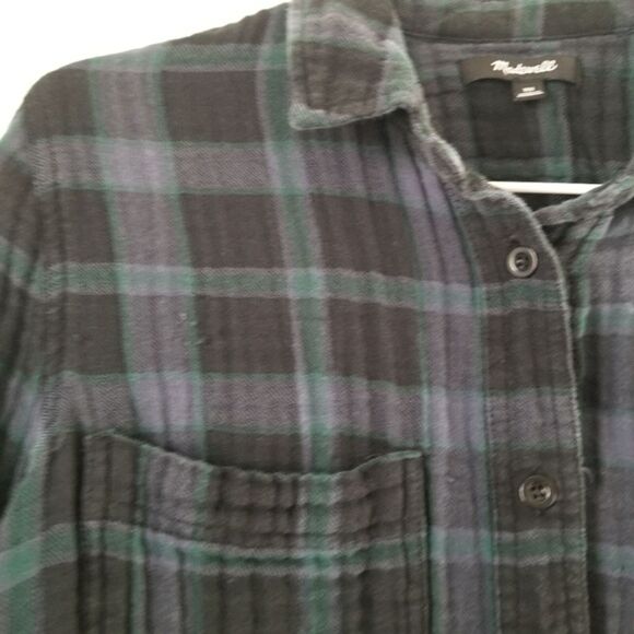 Madewell Oversized Flannel Swing Shirt in Heisley Plaid size XS - Picture 7 of 13